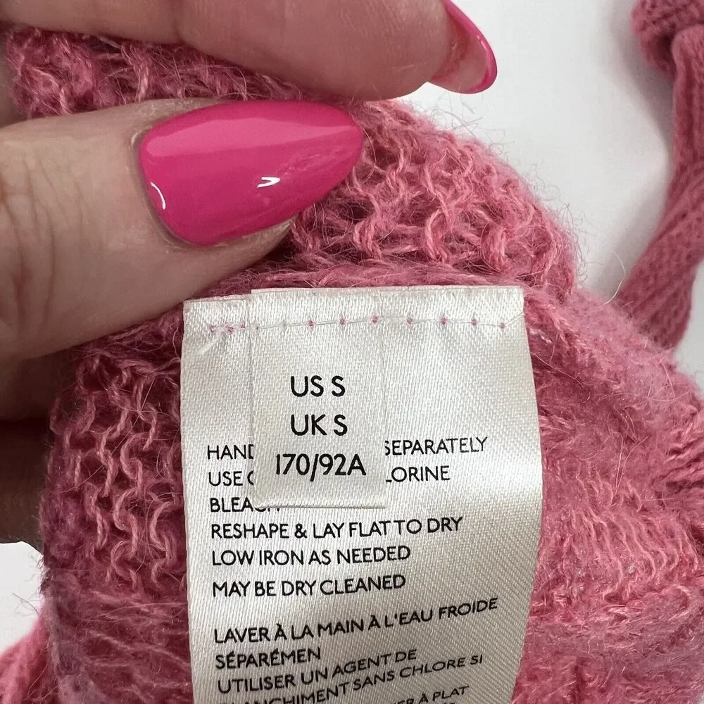 Free‎ People Sz S Sweater Angel Soft Wool Blend Lightweight Knit Bubble Gum Pink